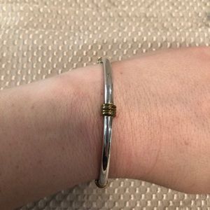 Jewelry - sterling silver bangle bracelet with gold accents Jewelry - sterling silver bangle bracelet with gold accents